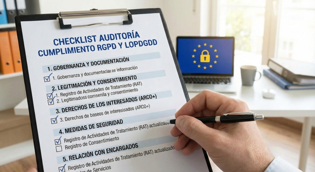 Checklist auditoría cumplimiento RGPD protección datos empresas