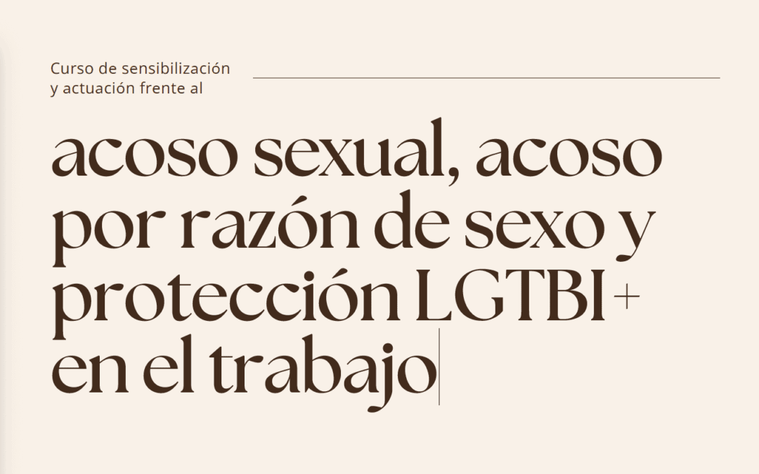 Curso de sensibilización y actuación frente al acoso sexual, acoso por razón de sexo y protección LGTBI+ en el trabajo